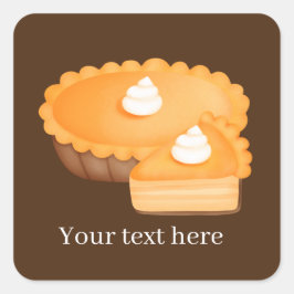 Herfst Seizoensgebonden pompoentaart tekst toevoeg Vierkante Sticker