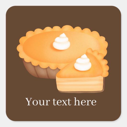 Herfst Seizoensgebonden pompoentaart tekst toevoeg Vierkante Sticker (Voorkant)