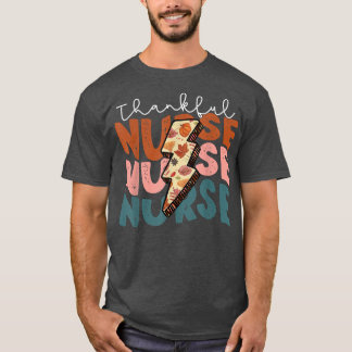 Herfst Seizoensnajaar Thankful Nurse Thanksgiving  T-shirt
