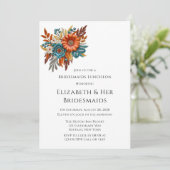 Herfst Sequined Blossoms Bruidsmeisjes Luncheon Kaart (Staand voorkant)