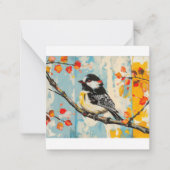 Herfst Serenade met Chickadee Bird Notitiekaartje (Voorkant)