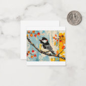 Herfst Serenade met Chickadee Bird Notitiekaartje (Voorkant / Achterkant in situ)