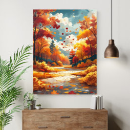 Herfst Serene Mooie Natuur Landschap Poster