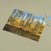 Herfst Serenity: rustige reflecties door de vijver Legpuzzel