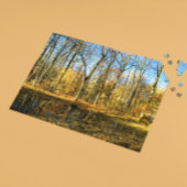 Herfst Serenity: rustige reflecties door de vijver Legpuzzel