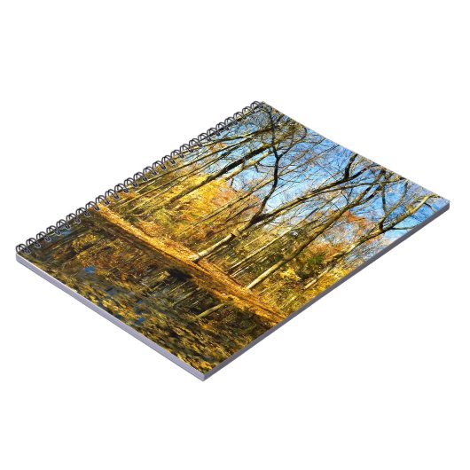 Herfst Serenity: rustige reflecties door de vijver Notitieboek (Linkerzijde)