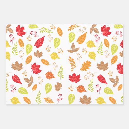 Herfst Serenity: Vallende bladeren ontwerp Inpakpapier Vel (Voorkant 3)