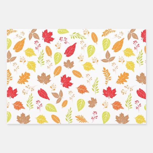 Herfst Serenity: Vallende bladeren ontwerp Inpakpapier Vel (Voorkant 2)