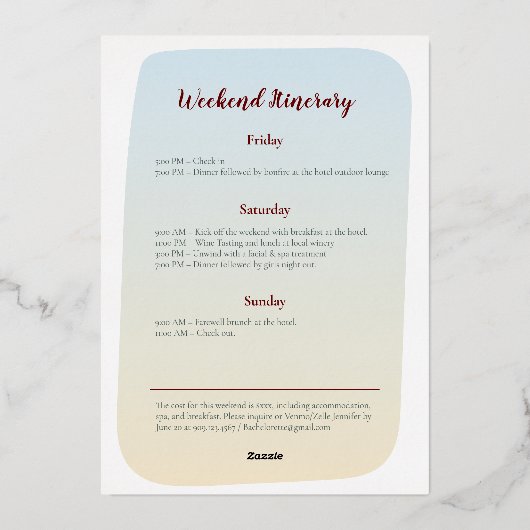 Herfst Sfeer Landelijke Bachelorette Weekend Roze  Folie Uitnodiging (Achterkant)