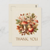 Herfst sfeer vintage natuur paddenstoel eikel appe briefkaart (Voorkant / Achterkant)