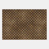 Herfst Shabby Chic Golden Deer Antlers Fleur-de-li Inpakpapier Vel (Voorkant 2)