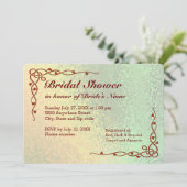 Herfst Shades Green Yellow Bridal Shower Invitatio Kaart (Staand voorkant)