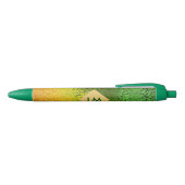 Herfst Shades of Yellow and Green Monogram Trim Pe Zwarte Inkt Pen (Bovenkant)