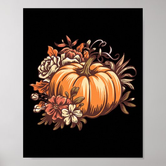 Herfst Shirt Vrouwen Pompoen Herfst Graphic Th Poster (Voorkant)