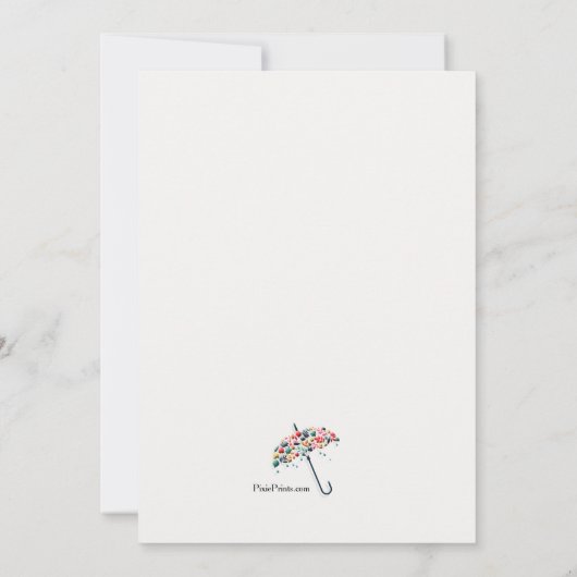 Herfst Shower Umbrella Invitation Kaart (Achterkant)