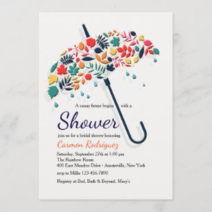 Herfst Shower Umbrella Invitation Kaart
