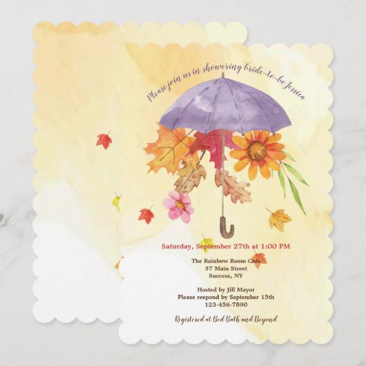 Herfst Showers of Happiness Vrijgezellenfeest Kaart (Voorkant / Achterkant)