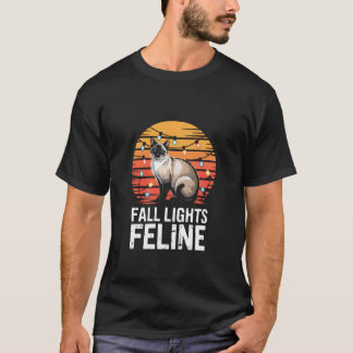 Herfst Siamese Kat Lichten Ontwerp - Herfst Lichte T-shirt