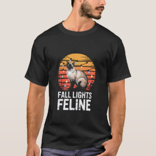 Herfst Siamese Kat Lichten Ontwerp - Herfst Lichte T-shirt