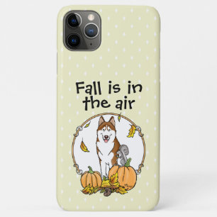Herfst Siberian Husky (rood) pompoenen luiers Case-Mate iPhone Case
