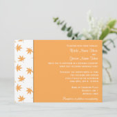 Herfst siergele bladeren bruiloft kaart (Staand voorkant)