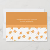 Herfst siergele bladeren bruiloft kaart (Achterkant)