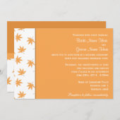 Herfst siergele bladeren bruiloft kaart (Voorkant / Achterkant)