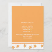 Herfst siergele bladeren bruiloft kaart (Achterkant)