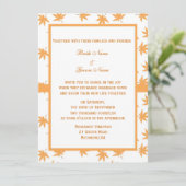 Herfst siergele bladeren bruiloft kaart (Staand voorkant)