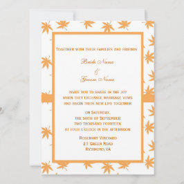 Herfst siergele bladeren bruiloft kaart