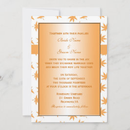 Herfst siergele bladeren bruiloft kaart