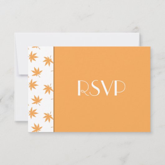 Herfst siergele bladeren bruiloft RSVP (Achterkant)