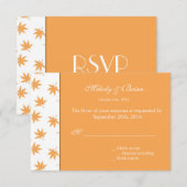 Herfst siergele bladeren bruiloft RSVP Kaartje (Voorkant / Achterkant)