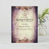 Herfst  sierlijke bloementiara Quinceañera Kaart (Staand voorkant)