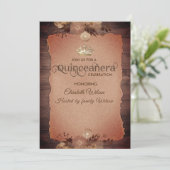 Herfst sierlijke bloementiara Quinceañera Kaart (Staand voorkant)