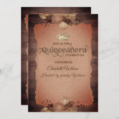 Herfst sierlijke bloementiara Quinceañera Kaart (Voorkant / Achterkant)