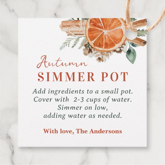 Herfst Simmer Pot Kachel Potpourri Gift Bedankjes Labels (Achterkant)