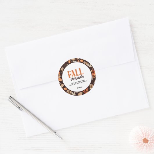 Herfst Simmer Ronde Sticker (Envelop)