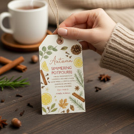 Herfst simmerende potpourri cadeaulabel