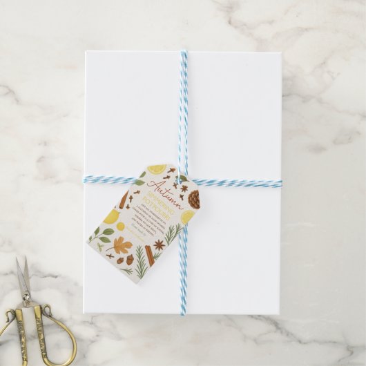 Herfst simmerende potpourri cadeaulabel (Met Touw)