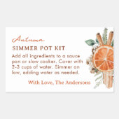 Herfst Simmerpot Kits Stovetop Potpourri Label (Voorkant)