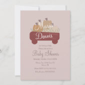 Herfst Simple Pumpkin Nuetral Wagon Baby shower Kaart (Voorkant)