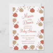 Herfst Simple Terracotta Nuetral Leaves Baby showe Kaart (Voorkant)