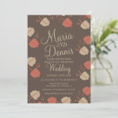 Herfst Simple Terracotta Nuetral Leaves Wedding Kaart (Staand voorkant)