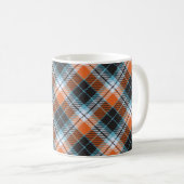 Herfst Sinaasappel Blauw Plaid Patroon Koffiemok (Voorkant rechts)