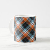 Herfst Sinaasappel Blauw Plaid Patroon Koffiemok (Voorkant links)