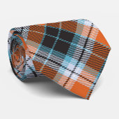 Herfst Sinaasappel Blauw Plaid Patroon Stropdas (Opgerold)