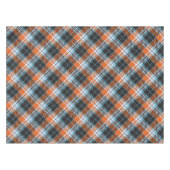 Herfst Sinaasappel Blauw Plaid Patroon Tafelkleed (Voorkant (Horizontaal))