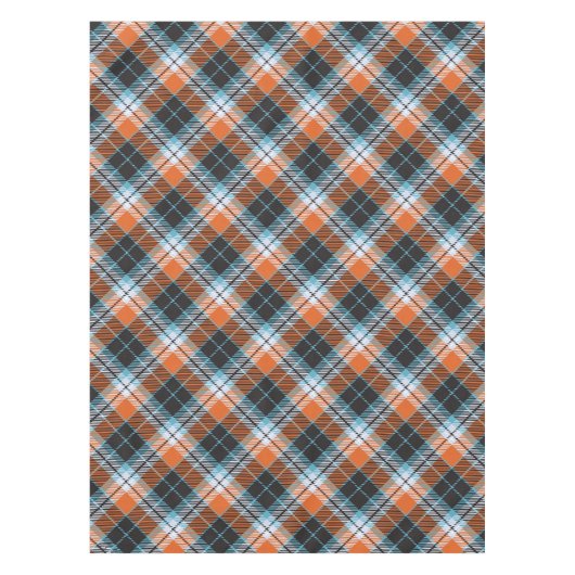 Herfst Sinaasappel Blauw Plaid Patroon Tafelkleed (Voorkant)