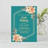 Herfst Sinaasappel Bloem Goud Blauwgroen Vrouw Vol Kaart (Staand voorkant)